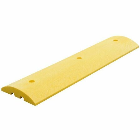 PLASTICS-R-UNIQUE 21248SBYL 2 1/4'' x 12'' x 4' Deluxe Yellow Plastic Speed Bump with Channels 46621248SBY